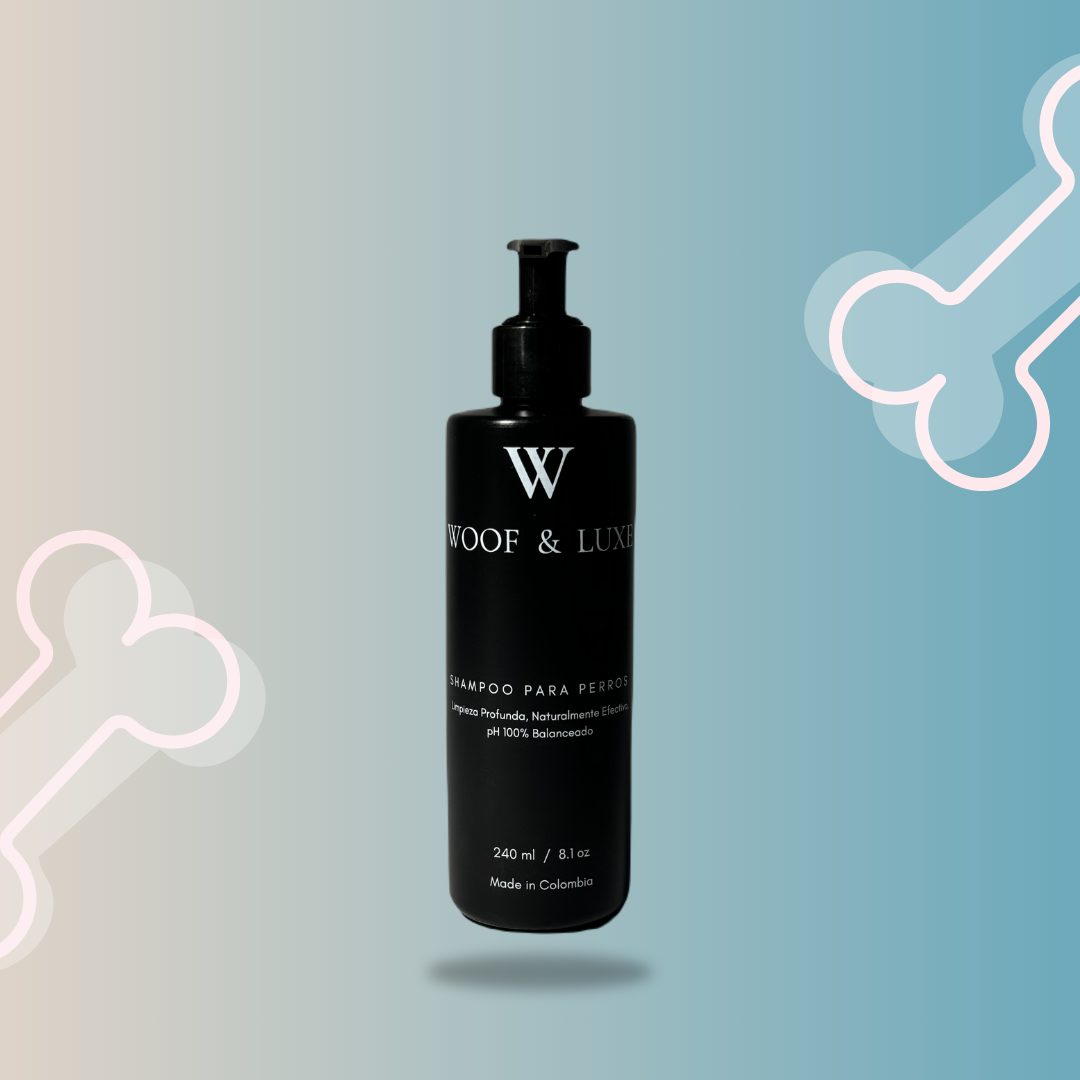 KIT PREMIUM WOOF & LUXE: 2 SHAMPOOS + 2 COMEDEROS